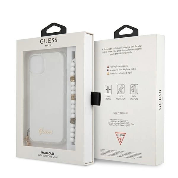 Guess GUHCP13MKPSWH iPhone 13 6.1" Transparent hardcase White Pearl_7