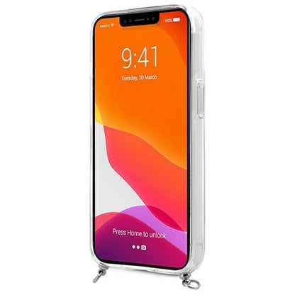 Guess GUHCP13SKC4GBSI iPhone 13 mini 5.4" Transparent hardcase 4G Gray Strap Silver Chain_4