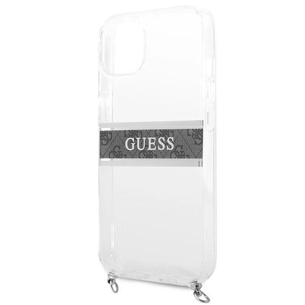 Guess GUHCP13SKC4GBSI iPhone 13 mini 5.4" Transparent hardcase 4G Gray Strap Silver Chain_5