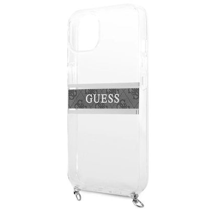 Guess GUHCP13SKC4GBSI iPhone 13 mini 5.4" Transparent hardcase 4G Gray Strap Silver Chain_5