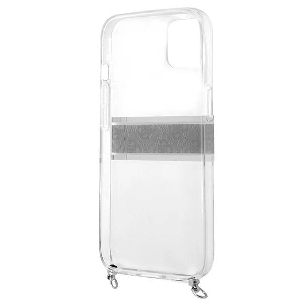 Guess GUHCP13SKC4GBSI iPhone 13 mini 5.4" Transparent hardcase 4G Gray Strap Silver Chain_6