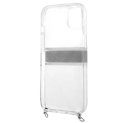 Guess GUHCP13SKC4GBSI iPhone 13 mini 5.4" Transparent hardcase 4G Gray Strap Silver Chain_6