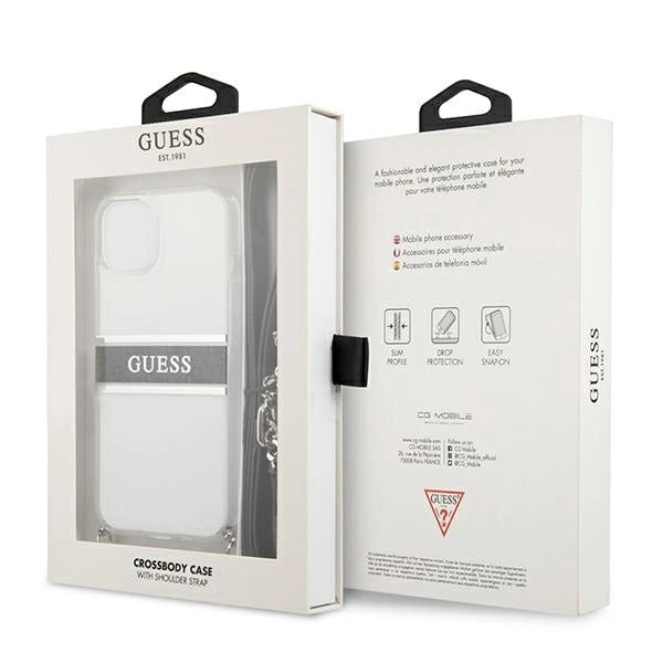 Guess GUHCP13SKC4GBSI iPhone 13 mini 5.4" Transparent hardcase 4G Gray Strap Silver Chain_7