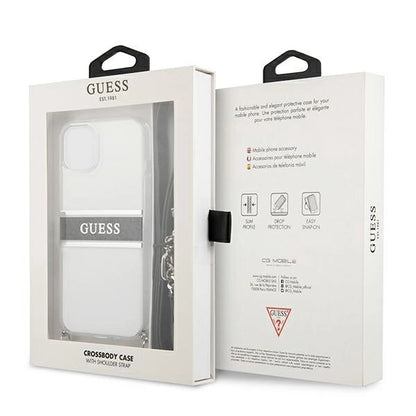 Guess GUHCP13SKC4GBSI iPhone 13 mini 5.4" Transparent hardcase 4G Gray Strap Silver Chain_7