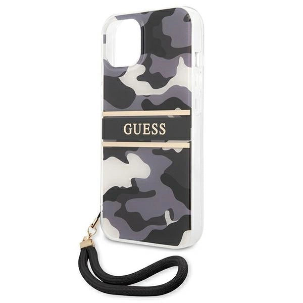 Guess GUHCP13SKCABBK iPhone 13 mini 5.4" black/black hardcase Camo Strap Collection_5