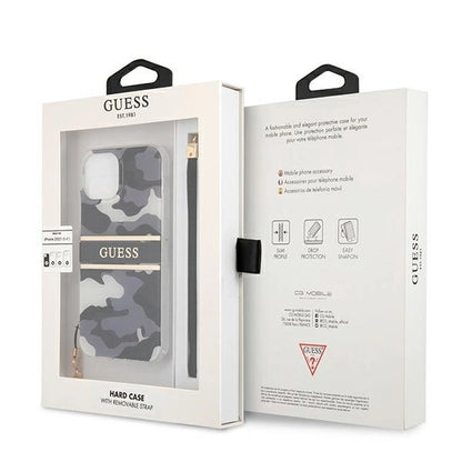 Guess GUHCP13SKCABBK iPhone 13 mini 5.4" black/black hardcase Camo Strap Collection_7