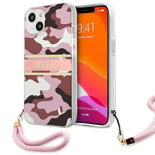 Guess GUHCP13SKCABPI iPhone 13 mini 5.4&quot; pink/pink hardcase Camo Strap Collection_0