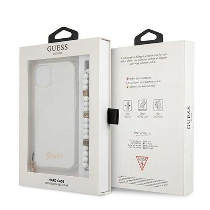 Guess GUHCP13SKPSWH iPhone 13 mini 5.4" Transparent hardcase White Pearl_7