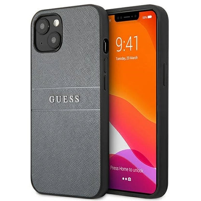 Guess GUHCP13SPSASBGR iPhone 13 mini 5.4" grey/grey Saffiano Strap_0