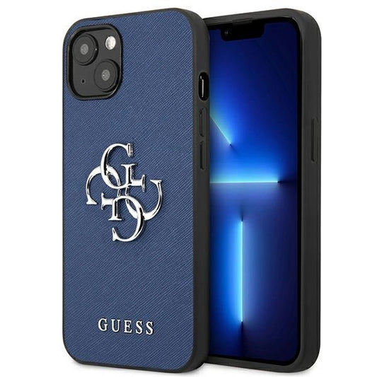 Guess GUHCP13SSA4GSBL iPhone 13 mini 5.4&quot; blue/blue hardcase Saffiano 4G Metal Logo_0