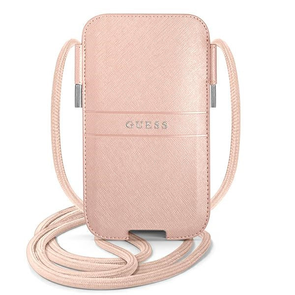 Guess Saffiano Strap 6.7" Phone Bag - Pink_0