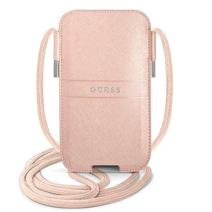 Guess Saffiano Strap 6.7" Phone Bag - Pink_0