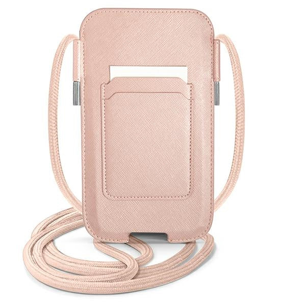 Guess Saffiano Strap 6.7" Phone Bag - Pink_1