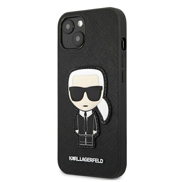 Karl Lagerfeld KLHCP13SOKPK iPhone 13 mini 5,4" czarny/black hardcase Saffiano Ikonik Karl`s Patch_1