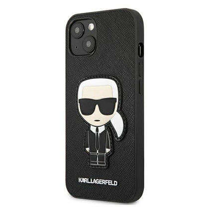 Karl Lagerfeld KLHCP13SOKPK iPhone 13 mini 5,4" czarny/black hardcase Saffiano Ikonik Karl`s Patch_1