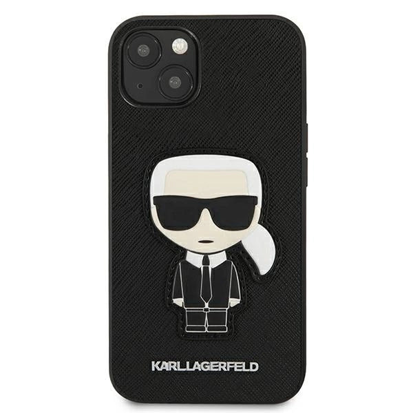 Karl Lagerfeld KLHCP13SOKPK iPhone 13 mini 5,4" czarny/black hardcase Saffiano Ikonik Karl`s Patch_2