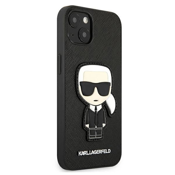 Karl Lagerfeld KLHCP13SOKPK iPhone 13 mini 5,4" czarny/black hardcase Saffiano Ikonik Karl`s Patch_3