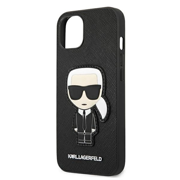 Karl Lagerfeld KLHCP13SOKPK iPhone 13 mini 5,4" czarny/black hardcase Saffiano Ikonik Karl`s Patch_5