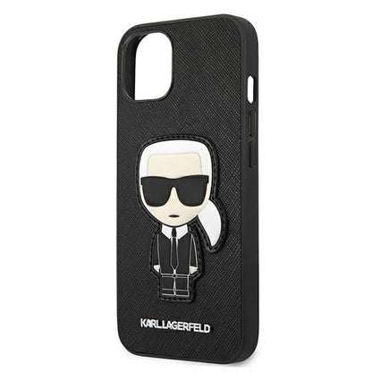 Karl Lagerfeld KLHCP13SOKPK iPhone 13 mini 5,4" czarny/black hardcase Saffiano Ikonik Karl`s Patch_5