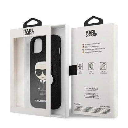 Karl Lagerfeld KLHCP13SOKPK iPhone 13 mini 5,4" czarny/black hardcase Saffiano Ikonik Karl`s Patch_7