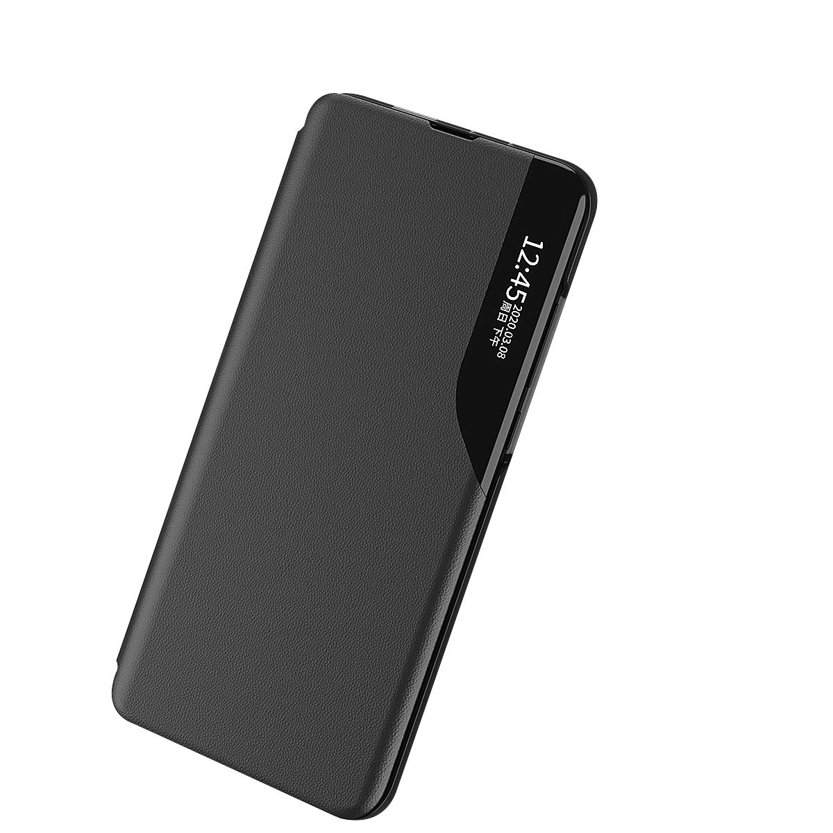 Eco Leather View Case elegant case with a flip cover and stand function for Samsung Galaxy S22 + (S22 Plus) black_4