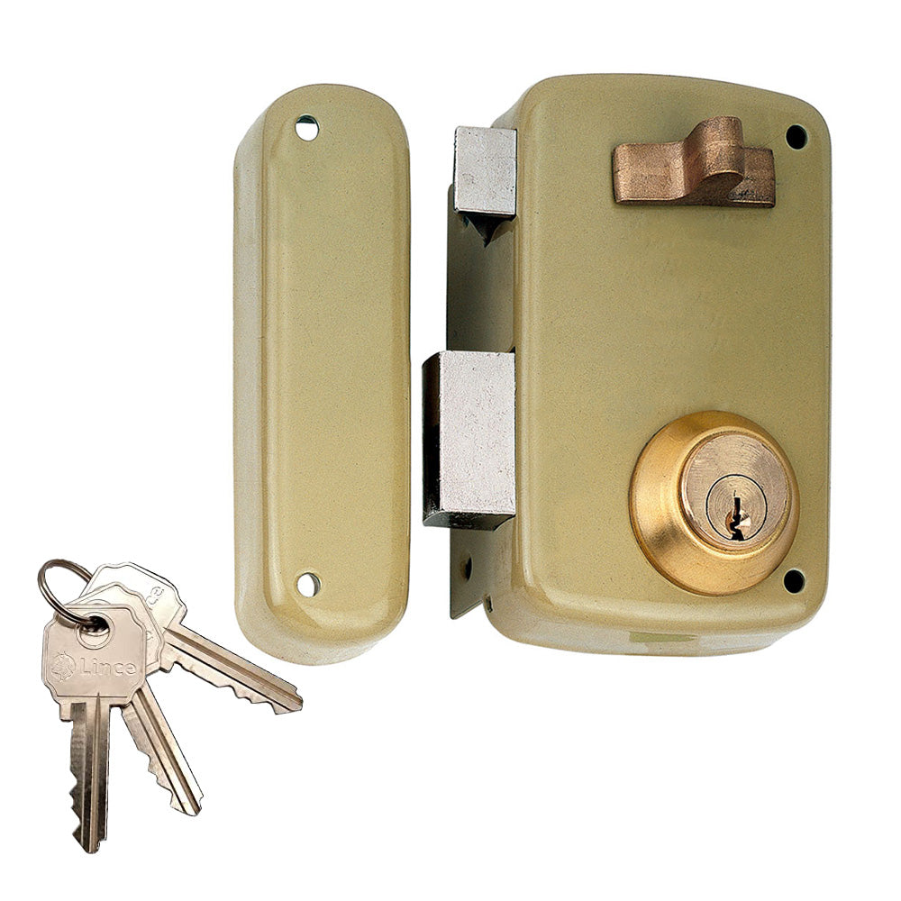 Fechadura de sobreposiÃ§Ã£o com cilindro 5056a entrada 60mm, Ã  esquerda 95056ahe60i lince_0