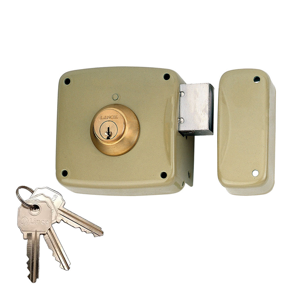 Fechadura de sobreposiÃ§Ã£o com cilindro 5124a entrada 120mm, Ã  direita 95124ahe12d lince_0