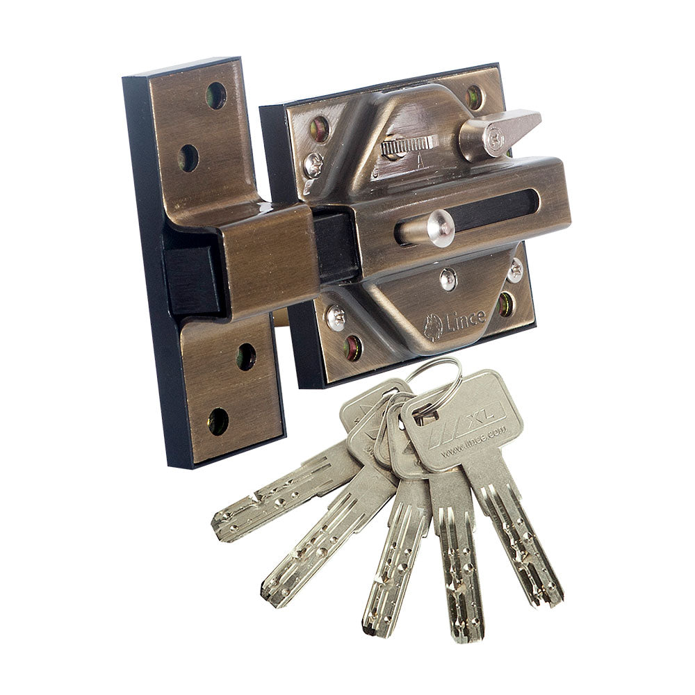 Trinco de alta seguranÃ§a 7930r acabamento bronze inglÃªs 97930rbi lince_0