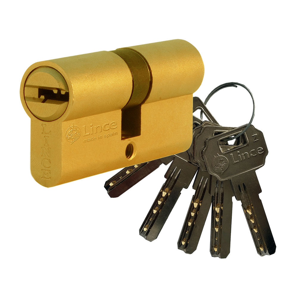 Cilindro de seguranÃ§a multiponto serie c2, lingueta curta 32+32mm latÃ£o 9c253232l lince_0