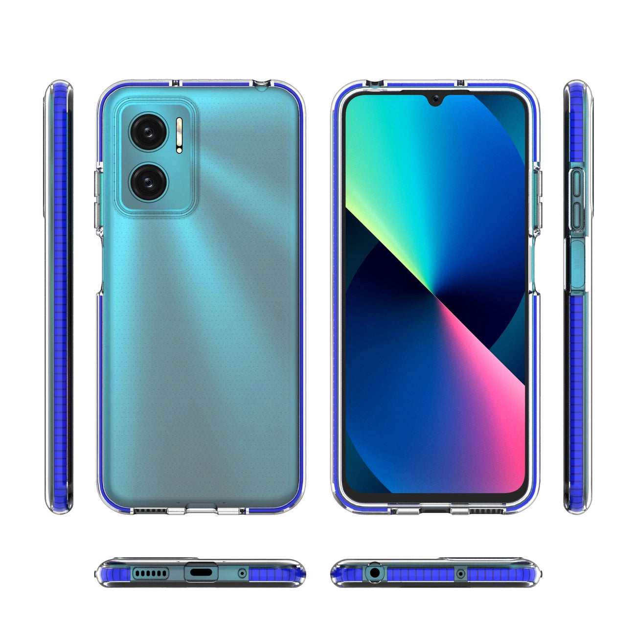 Spring Case cover gel cover with a colored frame for Xiaomi Redmi 10 dark blue_1