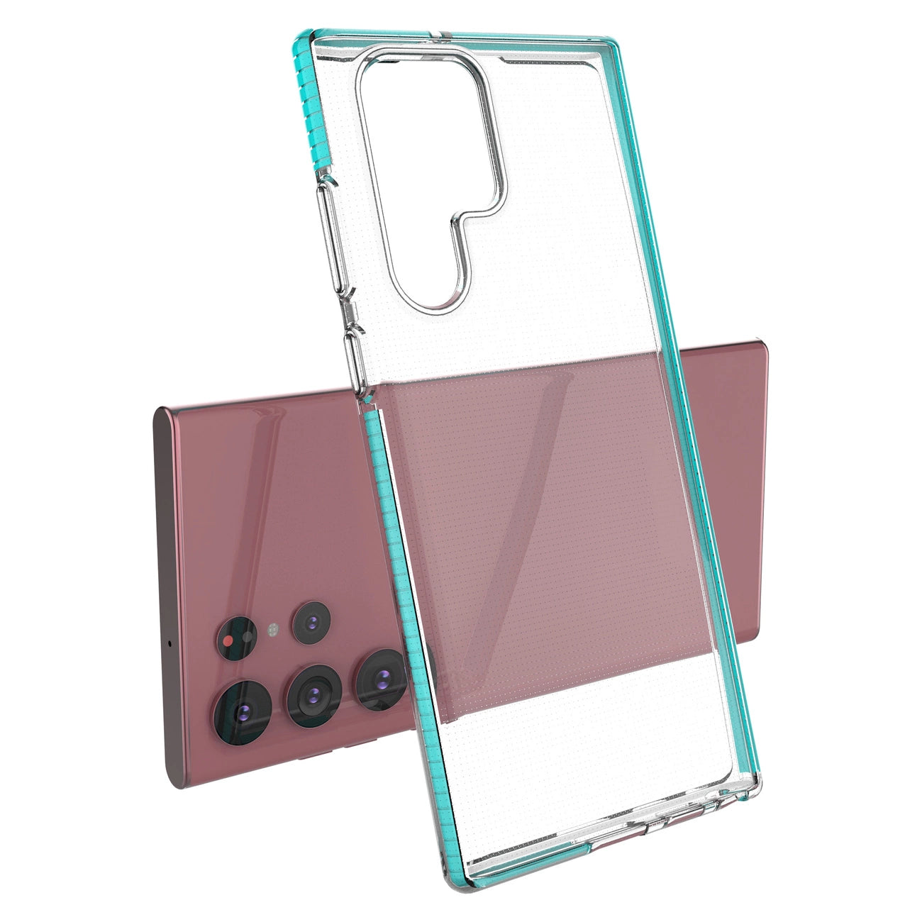 Spring Case cover gel cover with colored frame for Samsung Galaxy S22 Ultra light pink_2