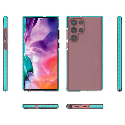 Spring Case cover gel cover with colored frame for Samsung Galaxy S22 Ultra dark blue_1