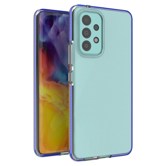 Spring Case cover gel cover with a colored frame for the Samsung Galaxy A73 dark blue_0