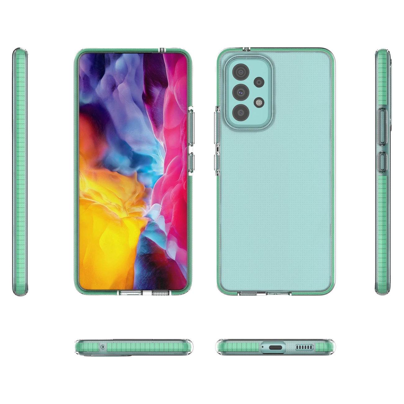 Spring Case cover gel cover with a colored frame for the Samsung Galaxy A73 dark blue_1