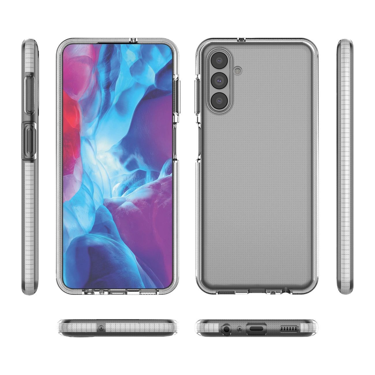 Spring Case cover gel cover with colored frame for Samsung Galaxy A13 5G black_1