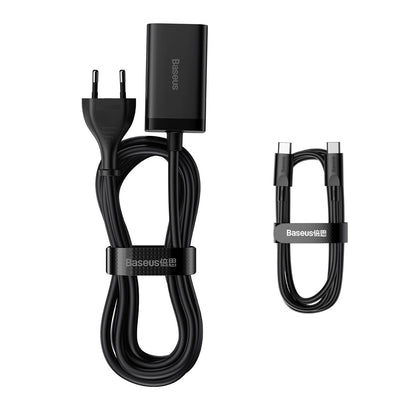 Baseus GaN3 Pro fast charger GaN 2 x USB Type C / 2 x USB 65W PD, QC4.0+, AFC, PPS + cable USB Type C - USB Type C 1m black (CCGP040101)_16