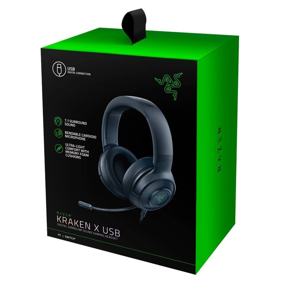 Headset Razer Kraken V3 X 7.1 Gaming USB Preto