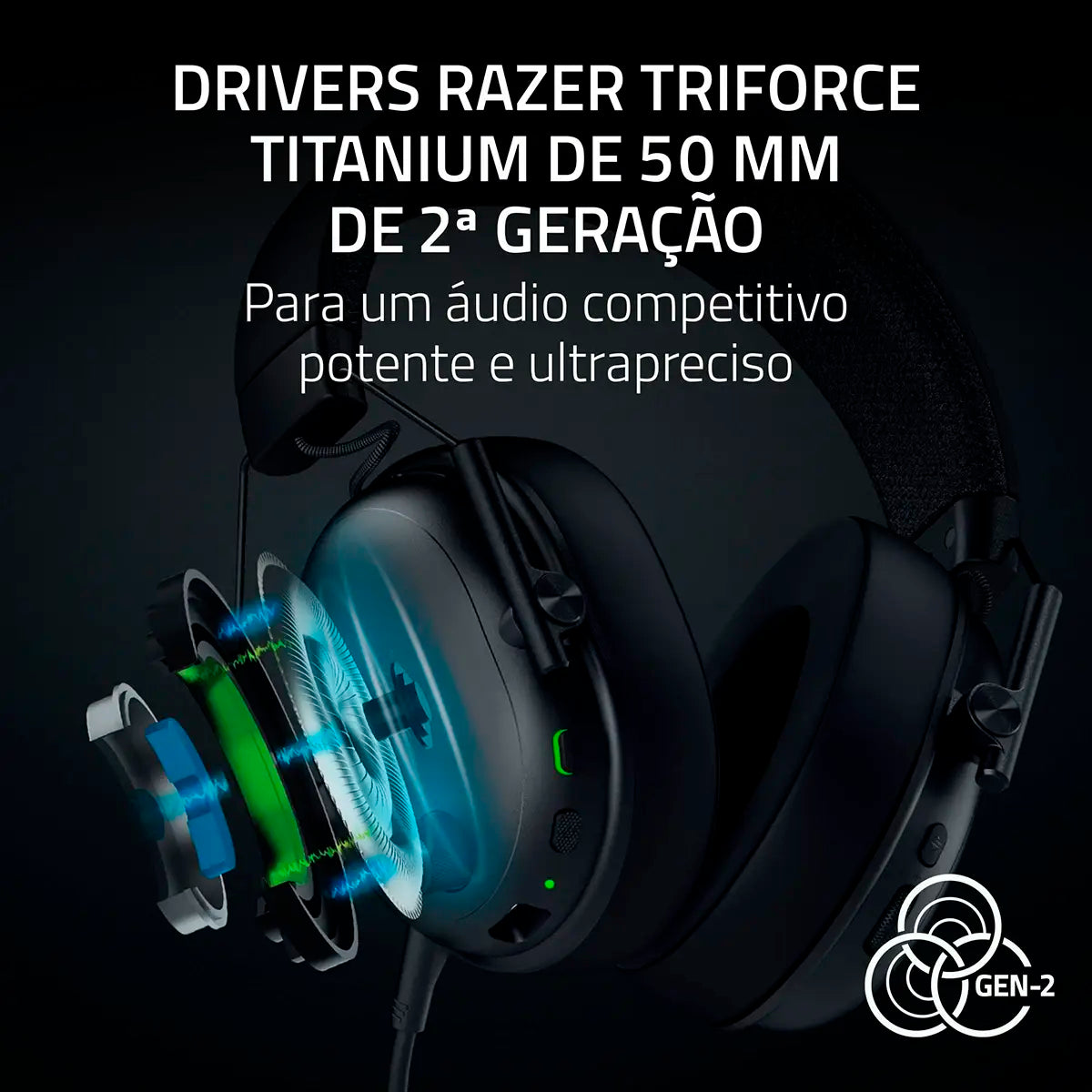 Headset Gaming Razer BlackShark V3 Wireless Bluetooth Preto
