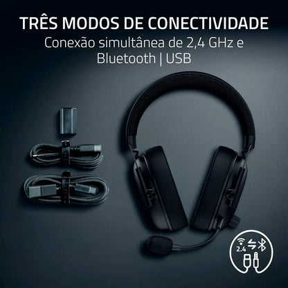 Headset Gaming Razer BlackShark V3 Wireless Bluetooth Preto