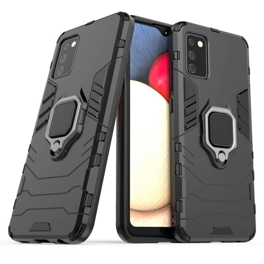 Ring Armor tough hybrid case cover + magnetic holder for Samsung Galaxy A03s (166.5) black_0