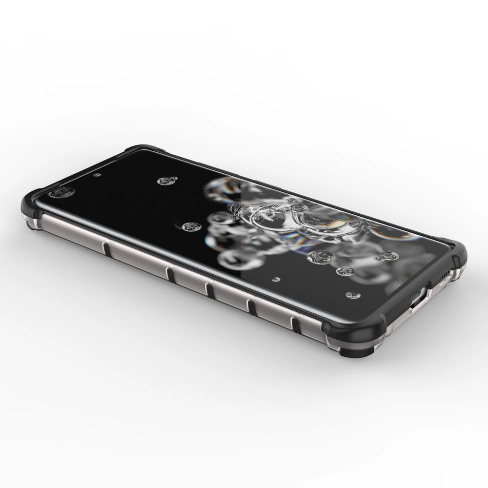 Honeycomb case armored cover with a gel frame for Samsung Galaxy S22 Ultra transparent_9