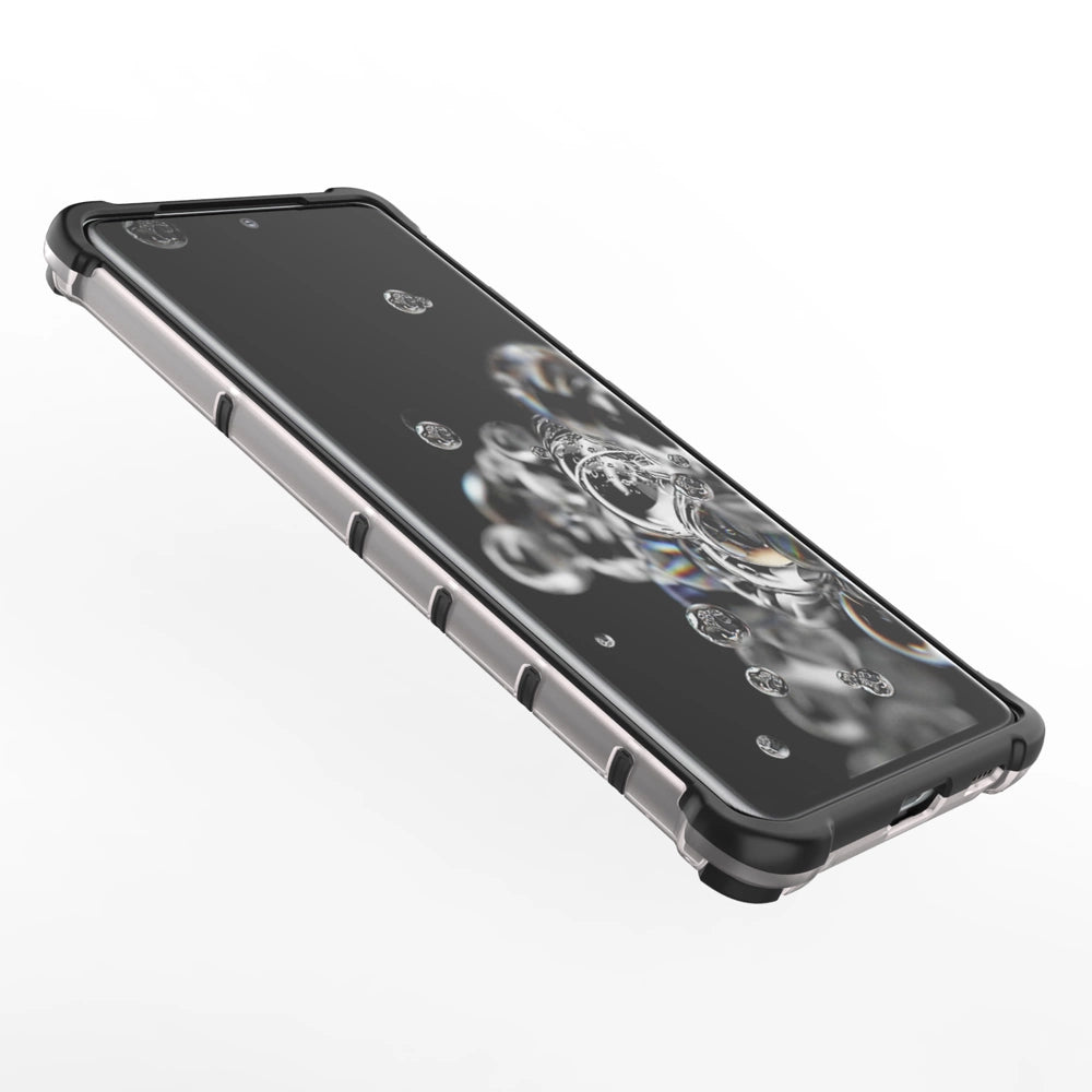 Honeycomb case armored cover with a gel frame for Samsung Galaxy S22 Ultra transparent_10