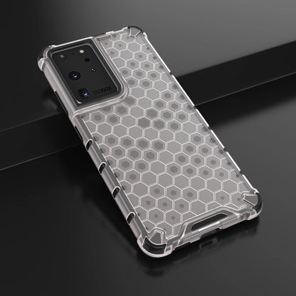 Honeycomb case armored cover with a gel frame for Samsung Galaxy S22 Ultra transparent_13