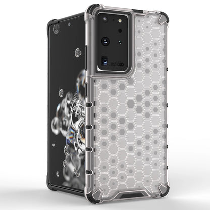Honeycomb case armored cover with a gel frame for Samsung Galaxy S22 Ultra transparent_1