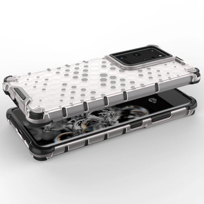 Honeycomb case armored cover with a gel frame for Samsung Galaxy S22 Ultra transparent_2