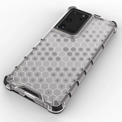Honeycomb case armored cover with a gel frame for Samsung Galaxy S22 Ultra transparent_3