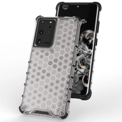 Honeycomb case armored cover with a gel frame for Samsung Galaxy S22 Ultra transparent_6