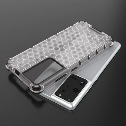 Honeycomb case armored cover with a gel frame for Samsung Galaxy S22 Ultra transparent_7