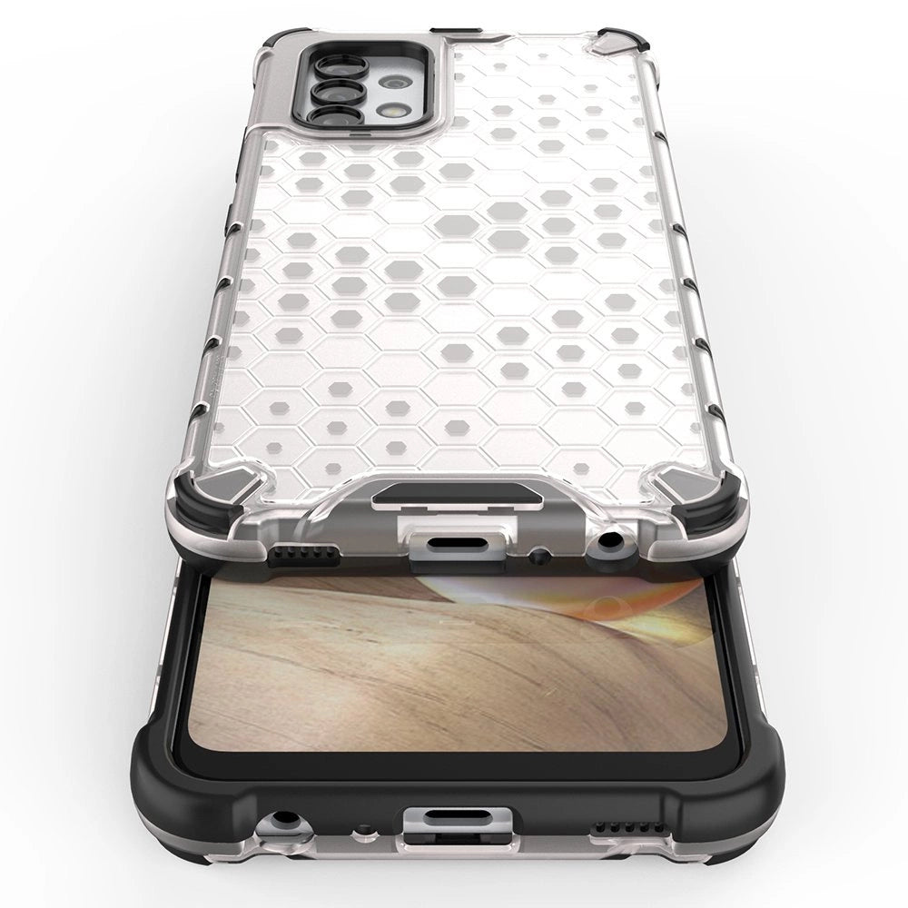 Honeycomb case armored cover with a gel frame for Samsung Galaxy A03s (166.5) black_11