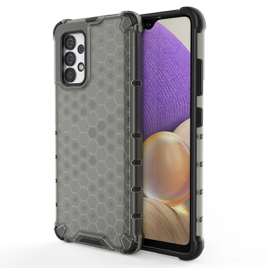 Honeycomb case armored cover with a gel frame for Samsung Galaxy A03s (166.5) black_0